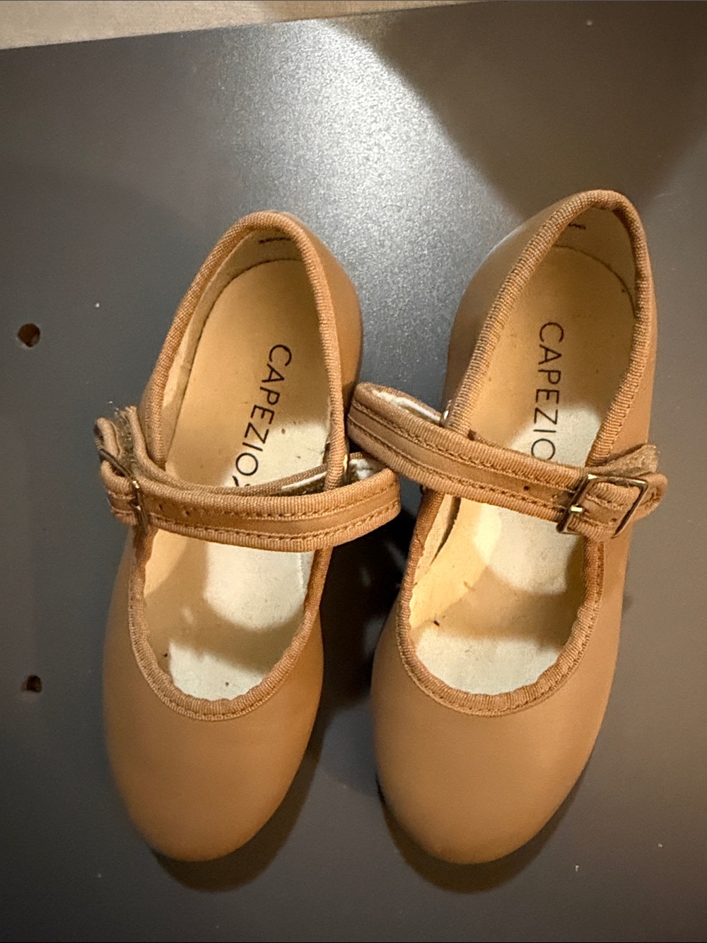 Capezio Girls' Brown Mary Jane Dance Shoes with Adjustable Strap Tap 10